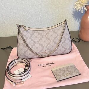 Kate Spade: Signature Spade Flower Convertible Crossbody with Silver Chain